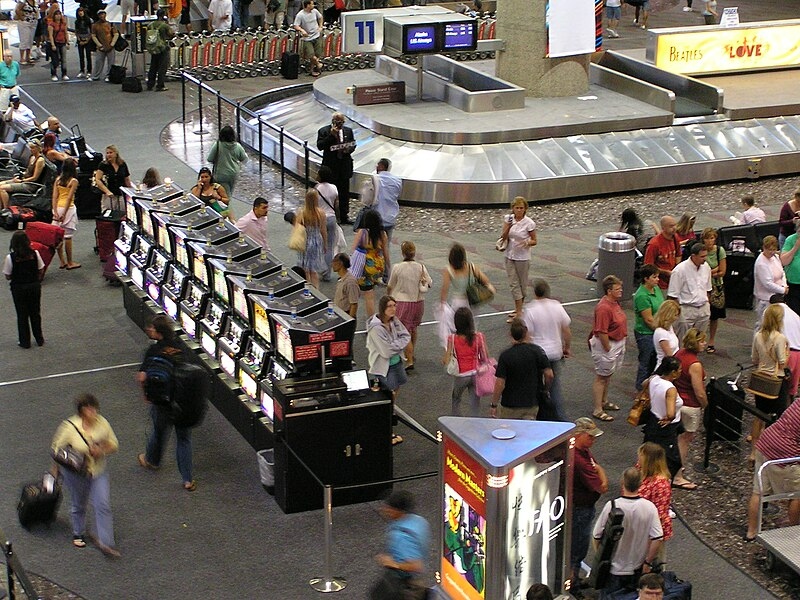 Een foto van gokkasten in Las Vegas Airport